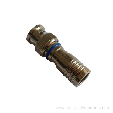 BNC Male Compression Connector for RG6 Cable Silver